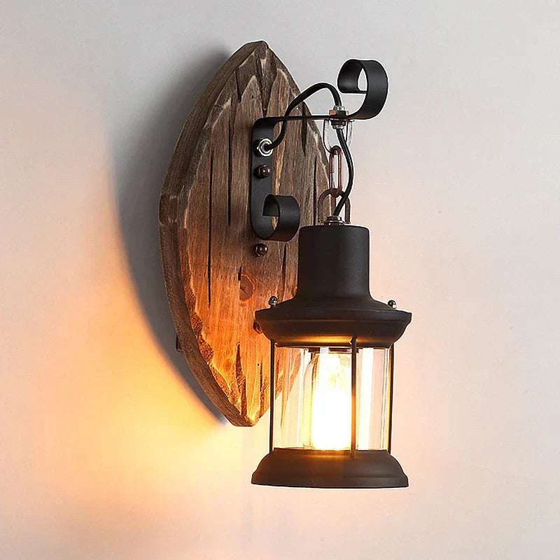 Hjemix | Retro Lantern Lamp Industriell Lantern Vegglampe