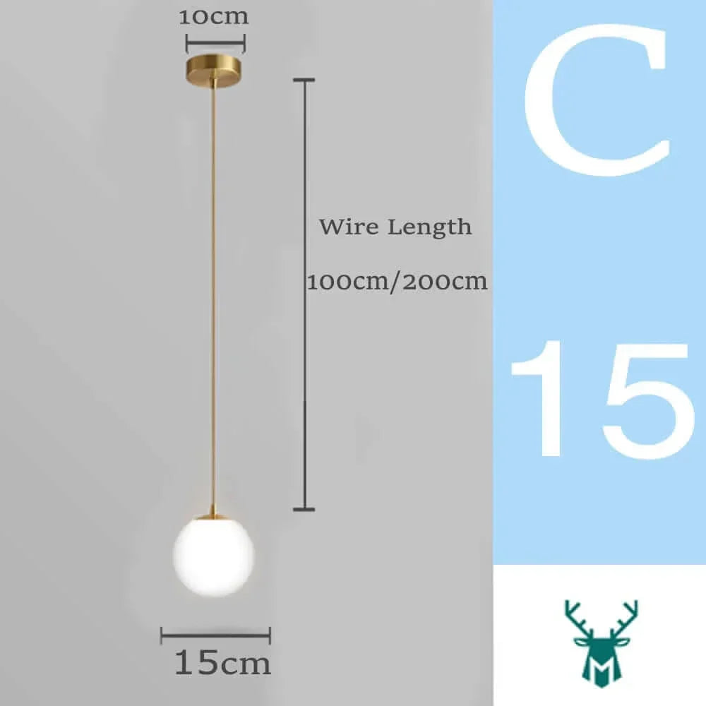 Hjemix | Mid-Century Modern Glass Ball Pendant Light