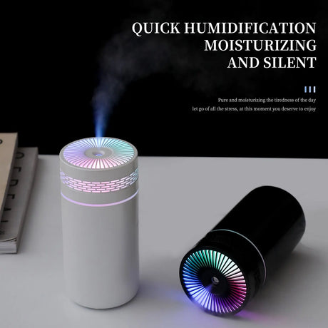 Hjemix | 250ML Bærbar Bil Luftfukter - USB LED Eterisk Olje Diffuser