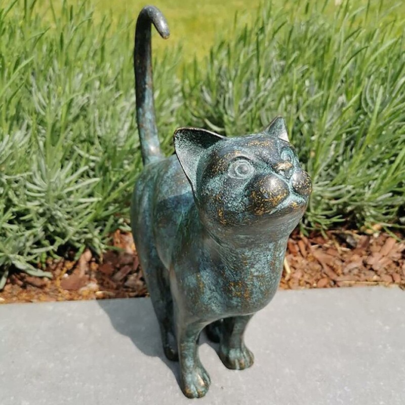 Hjemix | Fortryllende Hage Katt Statuer - Purr-fect Harpiks Dekorasjon