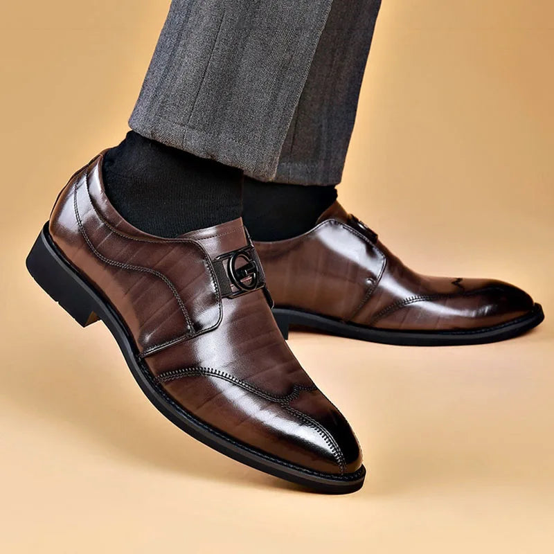 Hjemix | Herresko i lær Stilige herresko Spisse Oxford bryllups lær herresko Gentlemans kontorsko