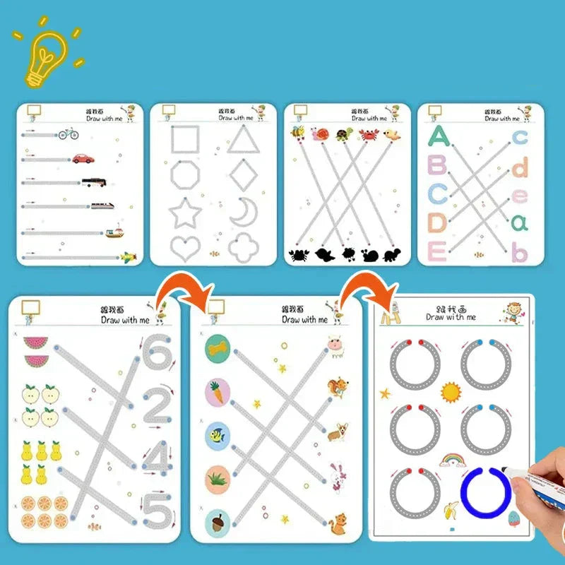 Hjemix | Magisk Sporings-arbeidsbok-sett for Barn