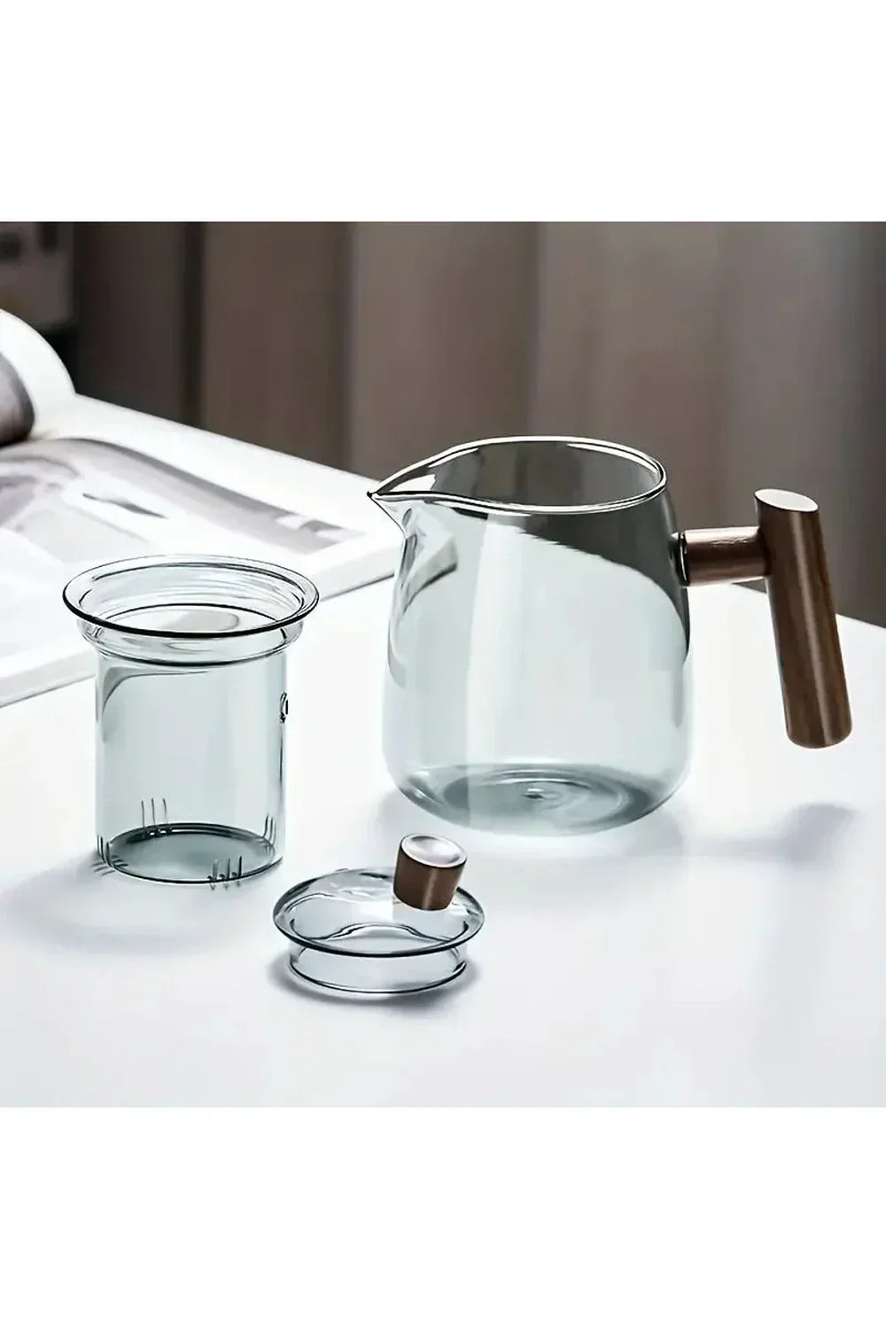 Hjemix | Glass Kanne med Trehåndtak