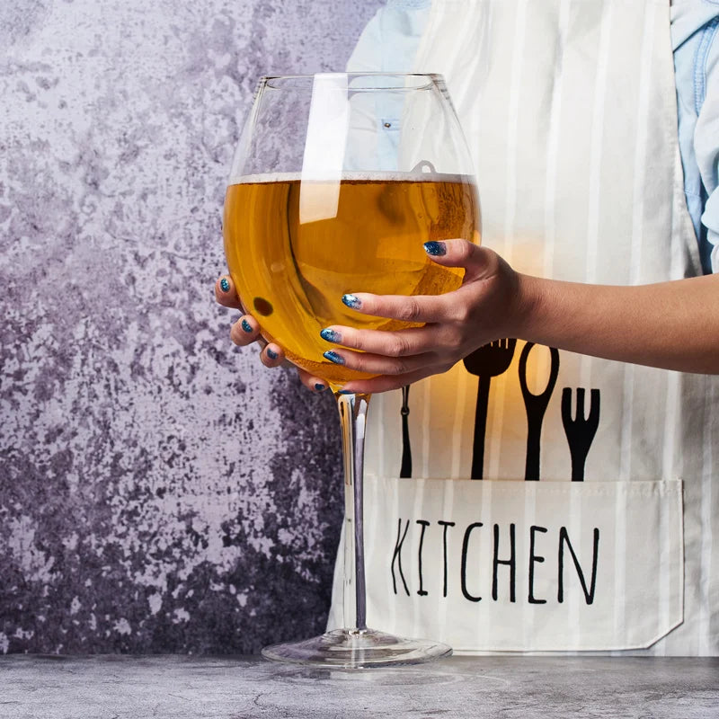 Hjemix | Huge 106 Oz Wine Glass and Beer Mug Combo - 3000ML Extra Large Crystal Glass for Parties, Weddings, and Celebrations