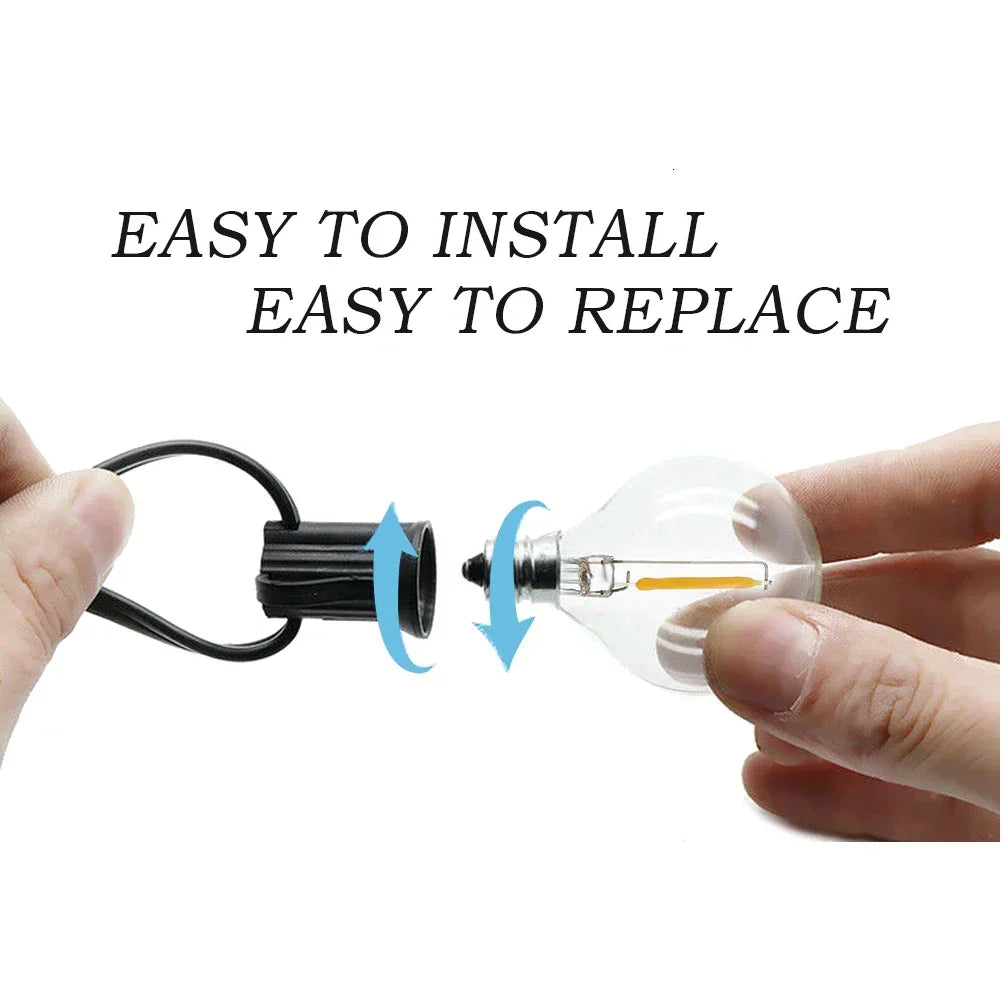 Hjemix | G40 lyspærer, E12, 5 V, 110 V, 220 V, 1 W, plastglobelyspærer, lyskilder, for innendørs og utendørs bruk, terrasse, hjem, hage, dekorasjon, varm hvit