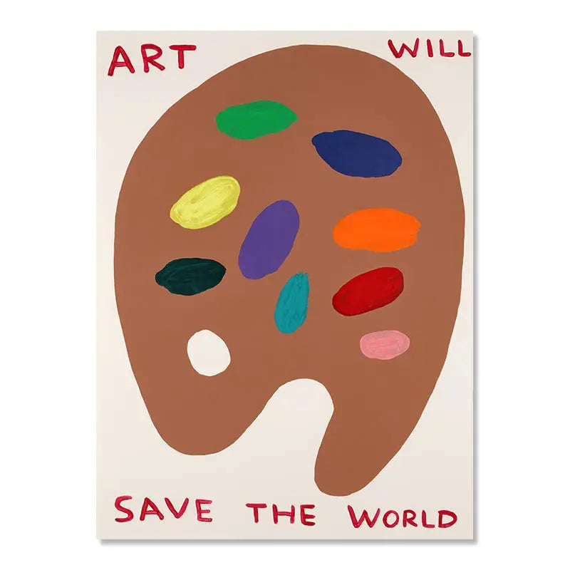 Hjemix | David Shrigley Kanin Katt Vin Kjekks Rask Veggkunst Abstrakte Trykk Lerret Maleri Nordisk Plakat Bilder Stue Dekor