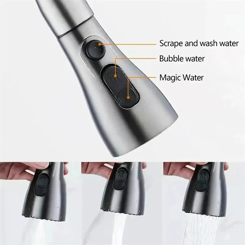 Hjemix | Kjøkkenkran med uttrekkbar tut – Børstet nikkel