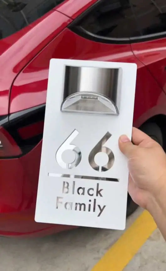 Hjemix | Tall - Tilpasset Husnummer Utendørs LED Solenergi