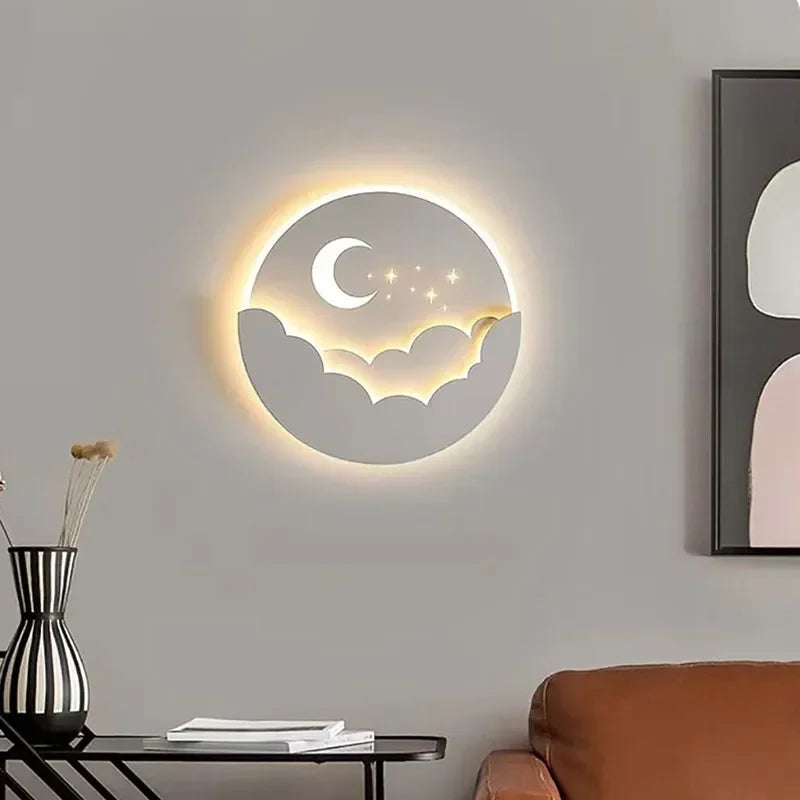 Hjemix | LED vegglampe med måne og stjerner