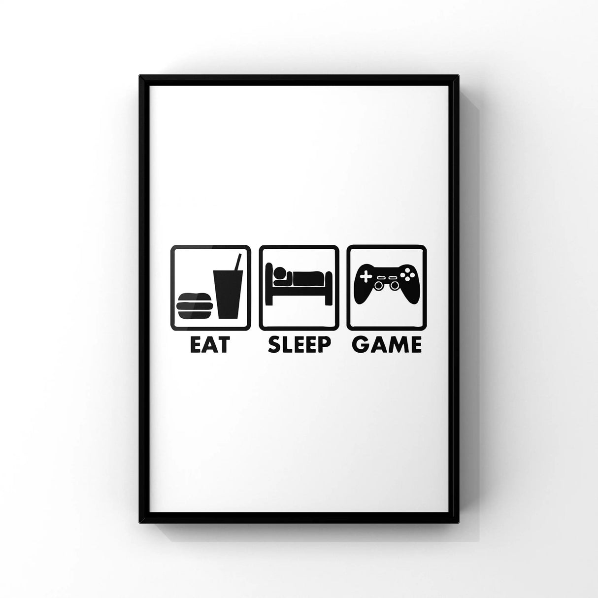 Hjemix | Svart-Hvitt Gamer-Plakat Minimalistisk Veggkunst Fine Kunstlerlerrettrykk Trendy Bilder For Barnerom Gamerom Veggkunst Dekor