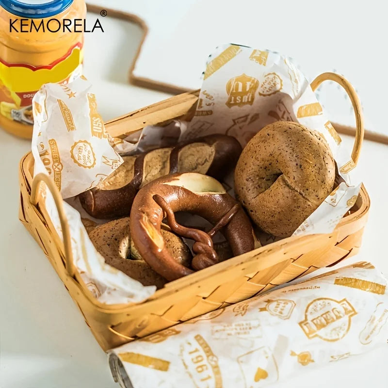 Hjemix | Voks papir matemballasje 50 stk/pakke | Matvennlig fettpapir for brød, sandwich, burger | Olje papir bakeverktøy fra KEMORELA