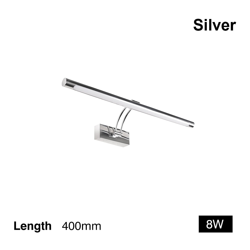 Hjemix | 80-100cm LED vegglampe - Moderne svart/sølv veggbelysning til badet, innvendig montert bilde lys