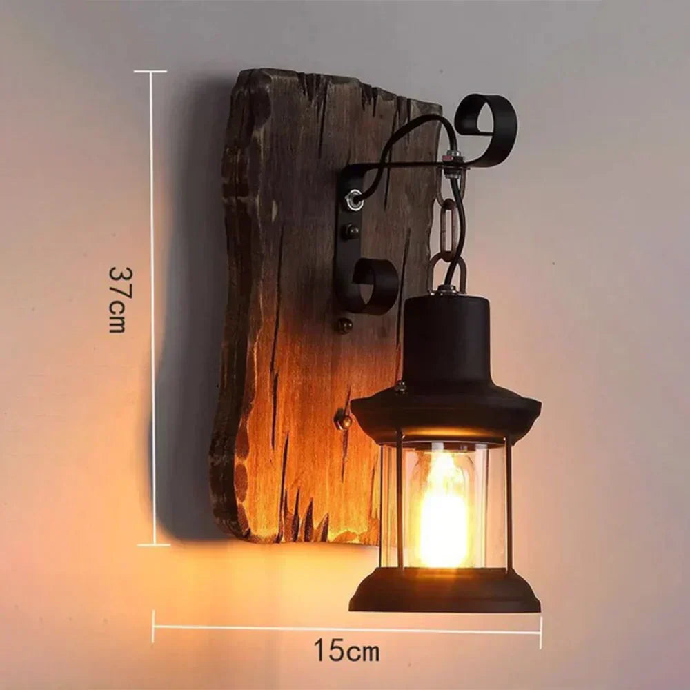 Hjemix | Retro Lantern Lamp Industriell Lantern Vegglampe