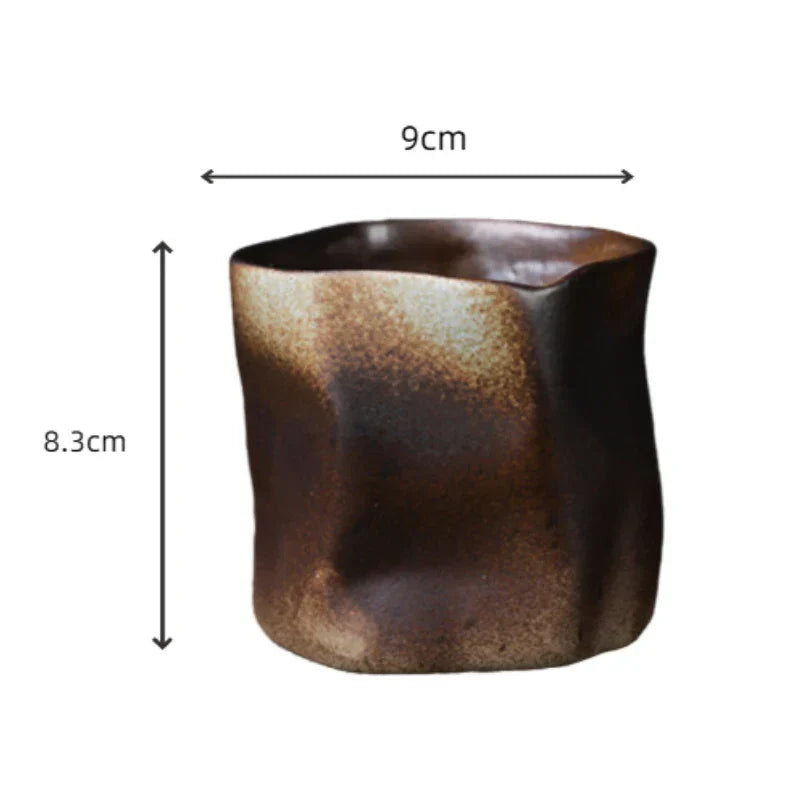 Hjemix | Uregelmessig vridd form kopp 9.47 unser/280 ml keramisk kaffekopp te-kopp uten håndtak polykromatisk kreativ keramiske kopper kaffekopper retro