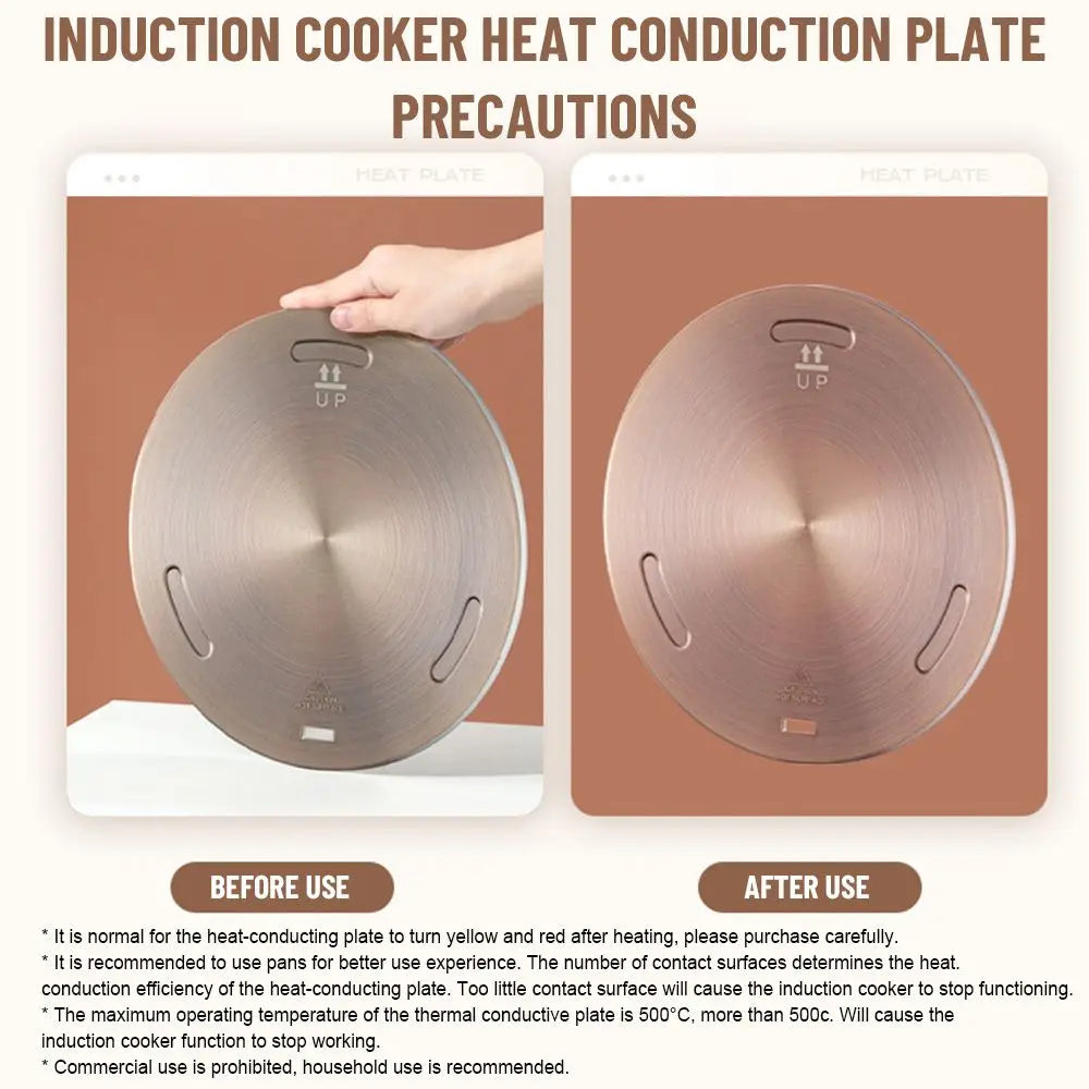 Hjemix | Rustfritt stål varmeledningsplate – Induksjonskok plate varmefordelingsring, kokeskjerm-tilbehør