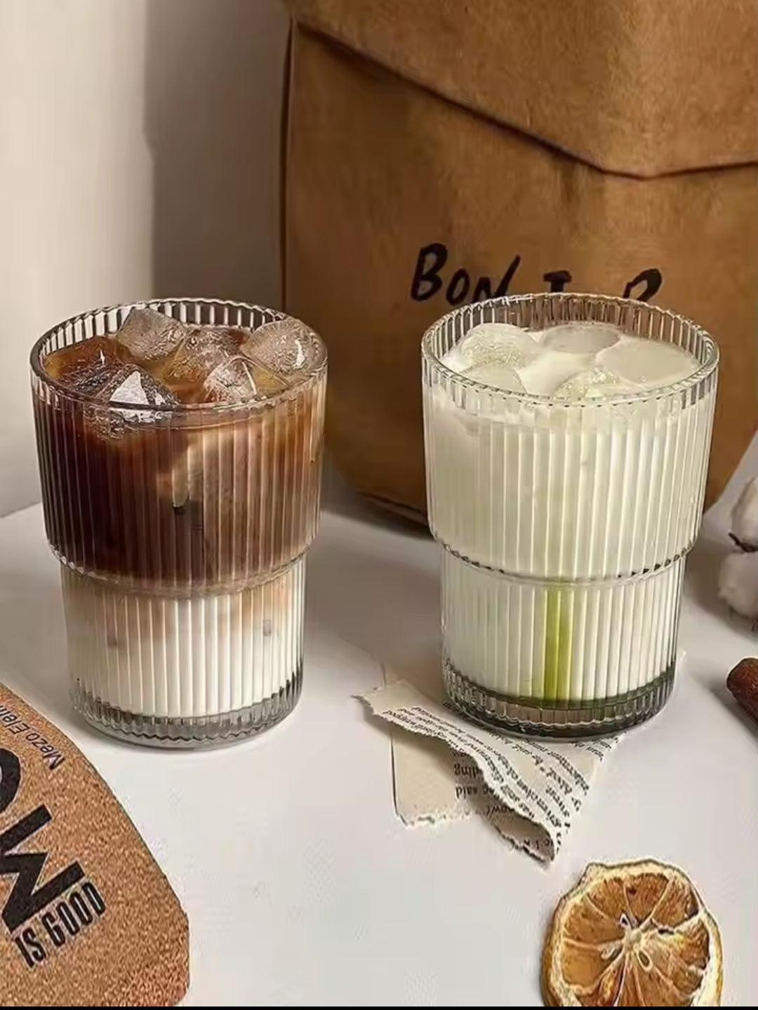Hjemix | 6Pc ribbet glass