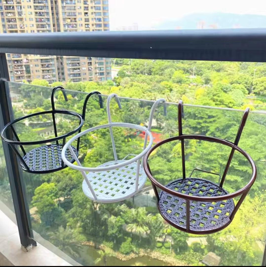 Hjemix | 3Pc Over the Balcony Blomsterpotteholder Svart Nov