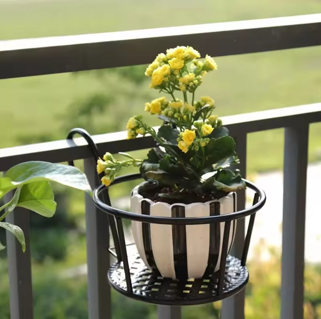 Hjemix | 3Pc Over the Balcony Blomsterpotteholder Svart Nov