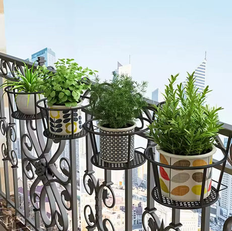 Hjemix | 3Pc Over the Balcony Blomsterpotteholder Svart Nov