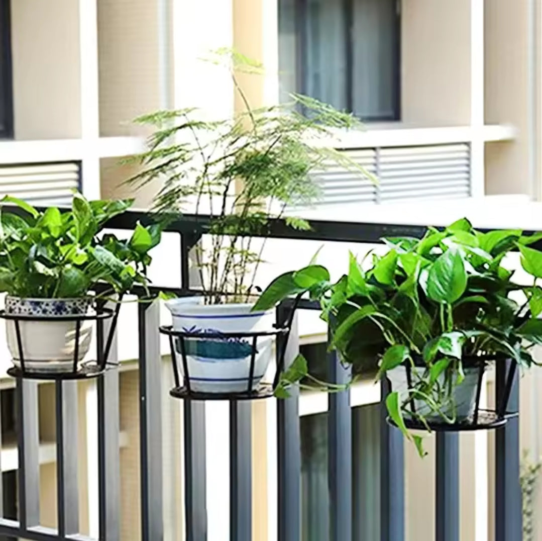 Hjemix | 3Pc Over the Balcony Blomsterpotteholder Svart Nov