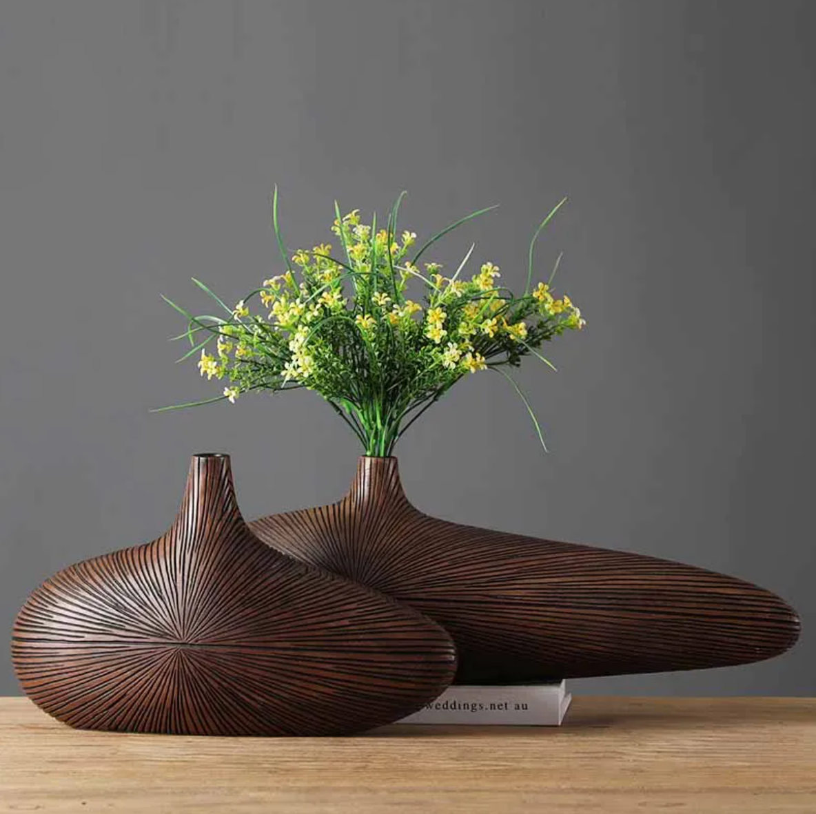 Hjemix | ClayAura Sahara Skulpturert Vase | Håndlaget | Moderne Dekor for Hjem | Elegant Design