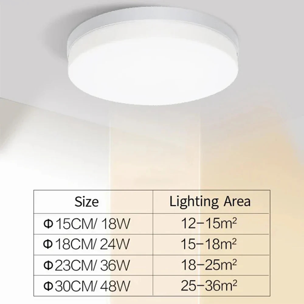 Hjemix | IRALAN Ultra-tynn Rund LED Taklampe - Allsidig Belysning for Ethvert Rom, 18W til 48W Alternativer