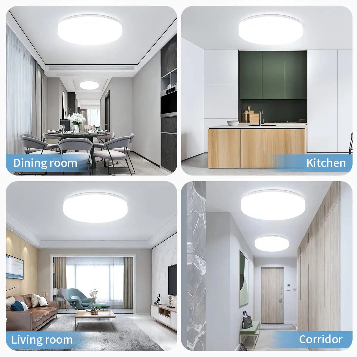 Hjemix | IRALAN Ultra-tynn Rund LED Taklampe - Allsidig Belysning for Ethvert Rom, 18W til 48W Alternativer