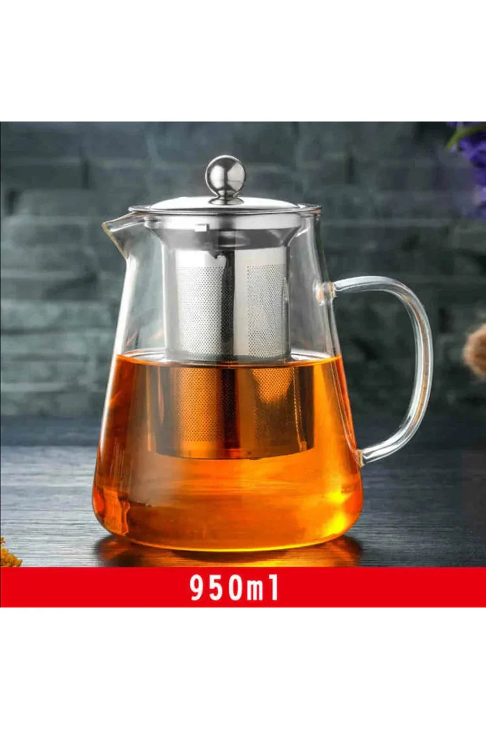 Hjemix | Teapot i glass med infuser i rustfritt stål