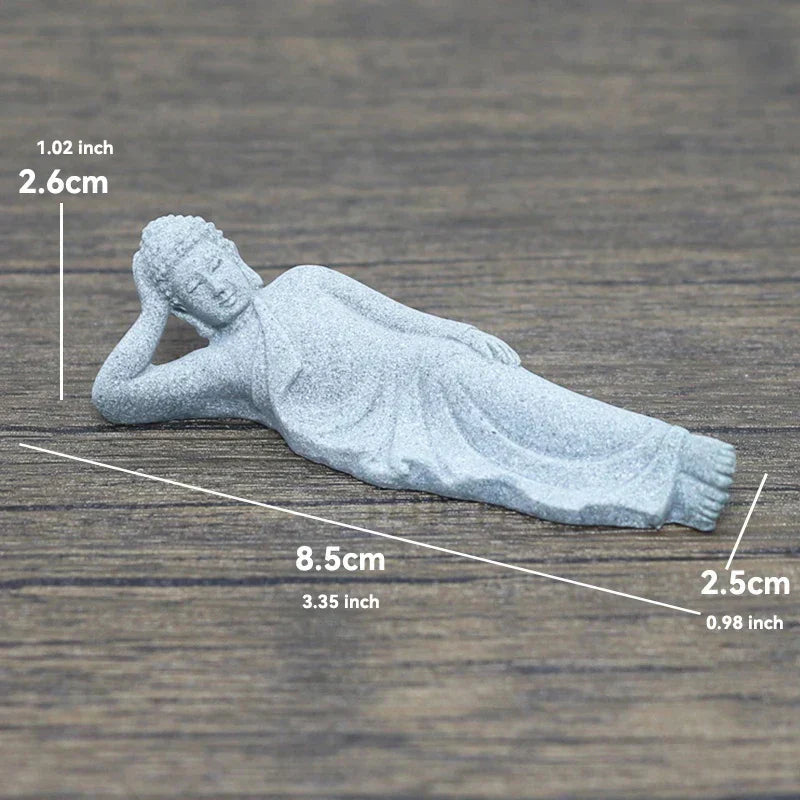 Hjemix | Buddha Stein Statue Liten Buddhiste Munker Tibetansk Buddhisme Figurer Zen Hage Ornament Meditasjon Hjem Akvarium Dekorasjon