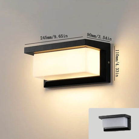 Hjemix | LED vegglampe med radar bevegelsessensor – 16W vanntett lys for innendørs og utendørs bruk, kaldt og varmt hvitt lys, AC85-265V