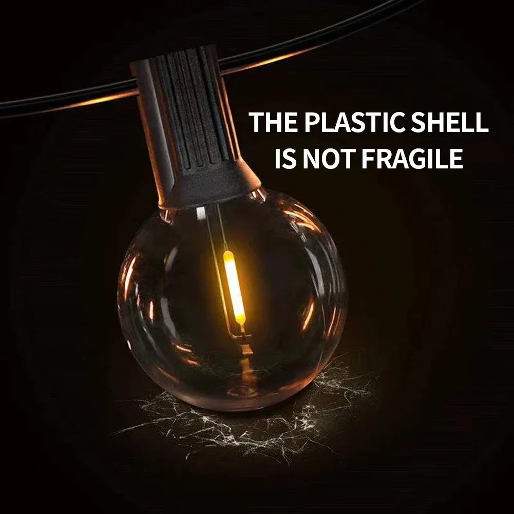 Hjemix | G40 lyspærer, E12, 5 V, 110 V, 220 V, 1 W, plastglobelyspærer, lyskilder, for innendørs og utendørs bruk, terrasse, hjem, hage, dekorasjon, varm hvit