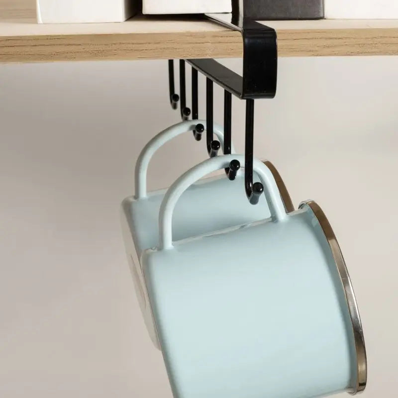 Hjemix | Svart kjøkkenkrok - Ingen spor eller negler, for oppbevaring av gryter, spader og redskaper - Kjøkkenredskap oppbevaringshylle