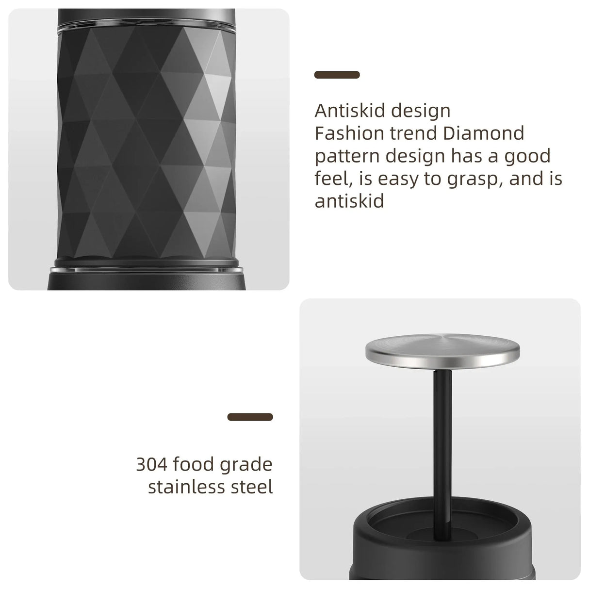 Hjemix | Bærbar Kaffemaskin Espresso Maskin Håndpresse Kapsel Malt Kaffe Brygger Bærbar for Reiser og Piknik, BioloMix