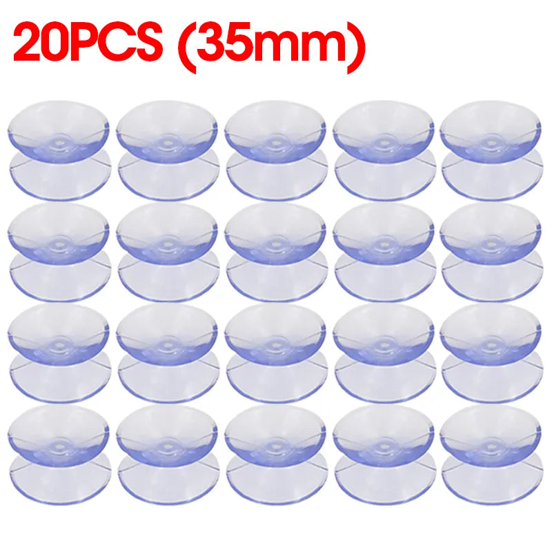 Hjemix | 5/20PCS Dobbelt-sidede plast sugekopper - Rutsjesikre klare vakuumsugere for glass, bilvinduer, bordplater, DIY såpeholder