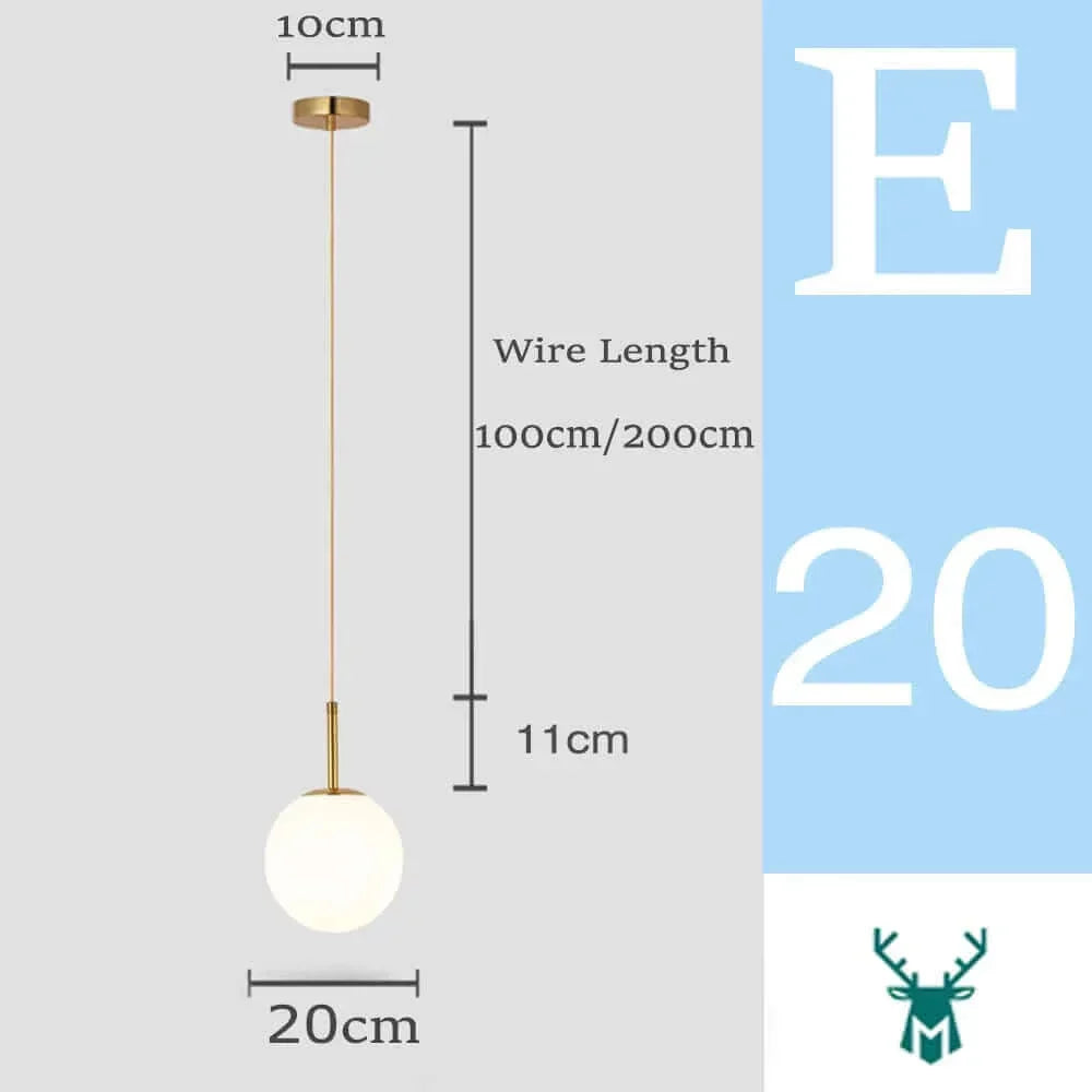 Hjemix | Mid-Century Modern Glass Ball Pendant Light