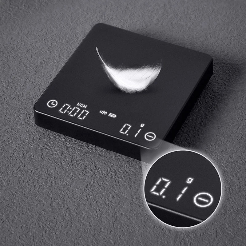 Hjemix | SearchPean Tiny/Tiny2s Espresso Kaffekjøkkenvekt, Mini Smart Timer, USB, 2 kg/0.1 g/oz/ml, gratis frakt, gave til mann og kvinne