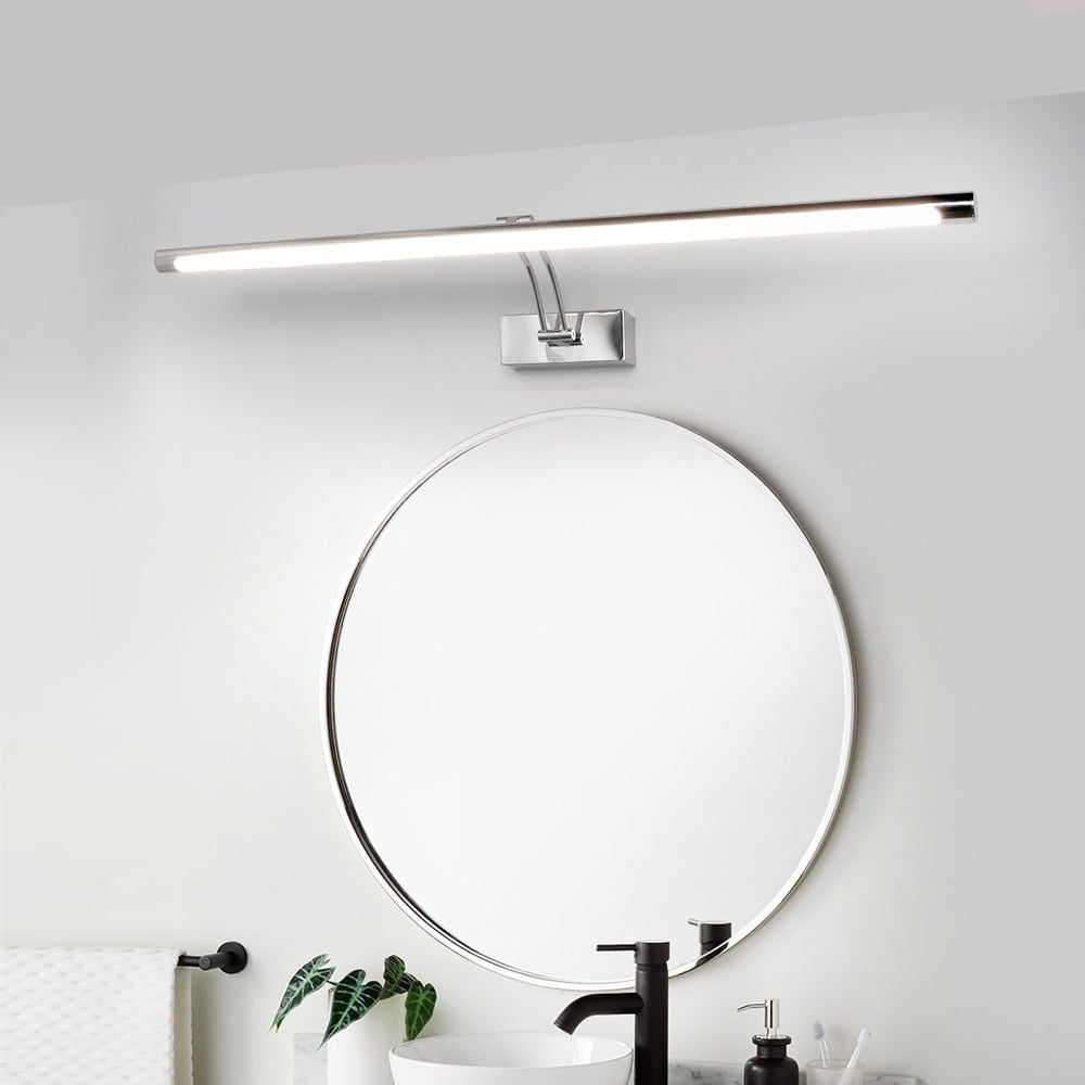 Hjemix | 80-100cm LED vegglampe - Moderne svart/sølv veggbelysning til badet, innvendig montert bilde lys