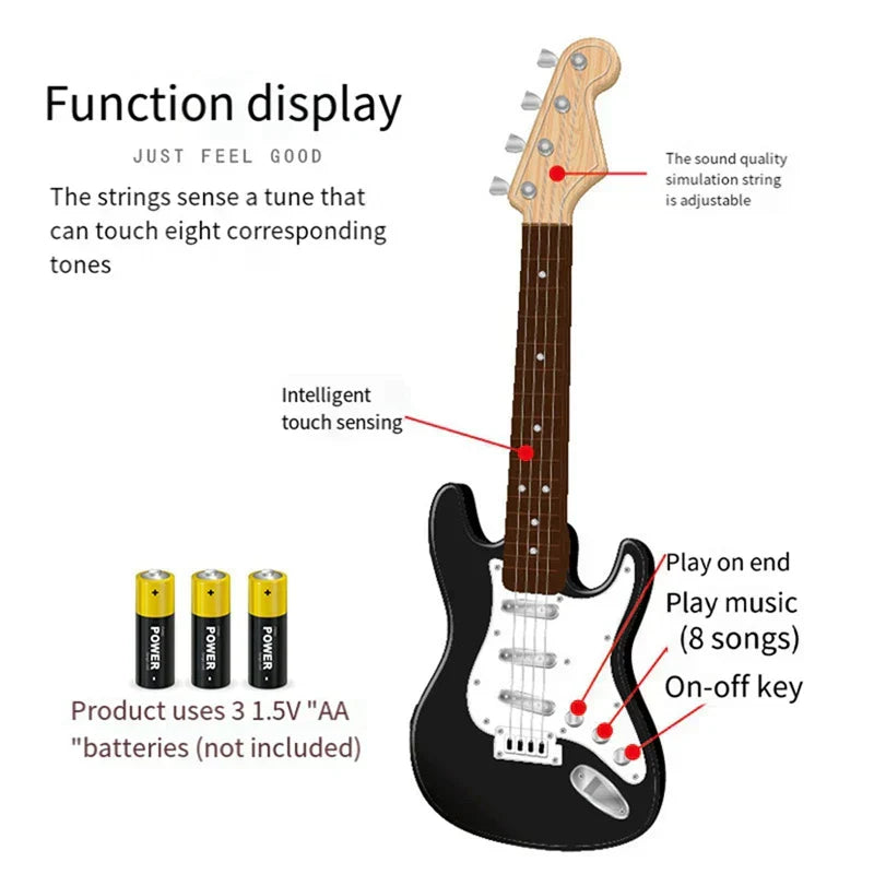Hjemix | 4-String E-Gitar Toy for Kids - Portable Musikk Instrument, Perfekt Gave for Unge Musikere