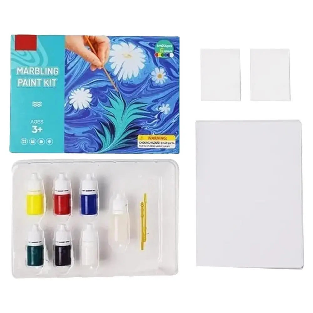 Kids Creative Marbling Paint Set - Morsom DIY Kunst Sett for Gutter og Jenter i Alderen 6-10, Unik Feriegave til Aspiranter Unge Kunstnere