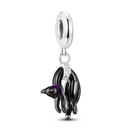 Hjemix | 925 Sølv Gylden Leopard Charms Perler Fargerik Kameleon Nesehorn Løve Skarabé Katt Anheng Kompatibel med Original Pandora Armbånd Smykker