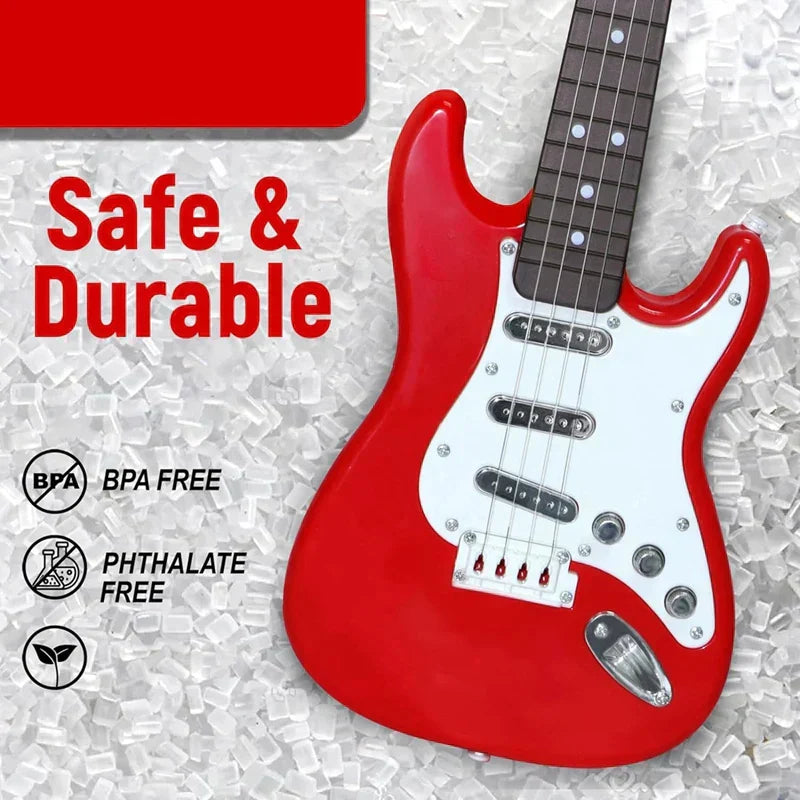 Hjemix | 4-String E-Gitar Toy for Kids - Portable Musikk Instrument, Perfekt Gave for Unge Musikere