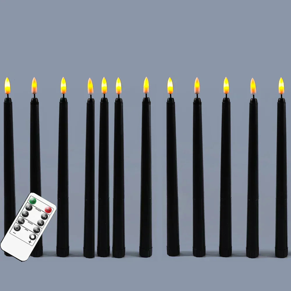 Hjemix | Frendorf - Svart LED te-lys uten flamme med fjernkontroll for en uforglemmelig atmosfære
