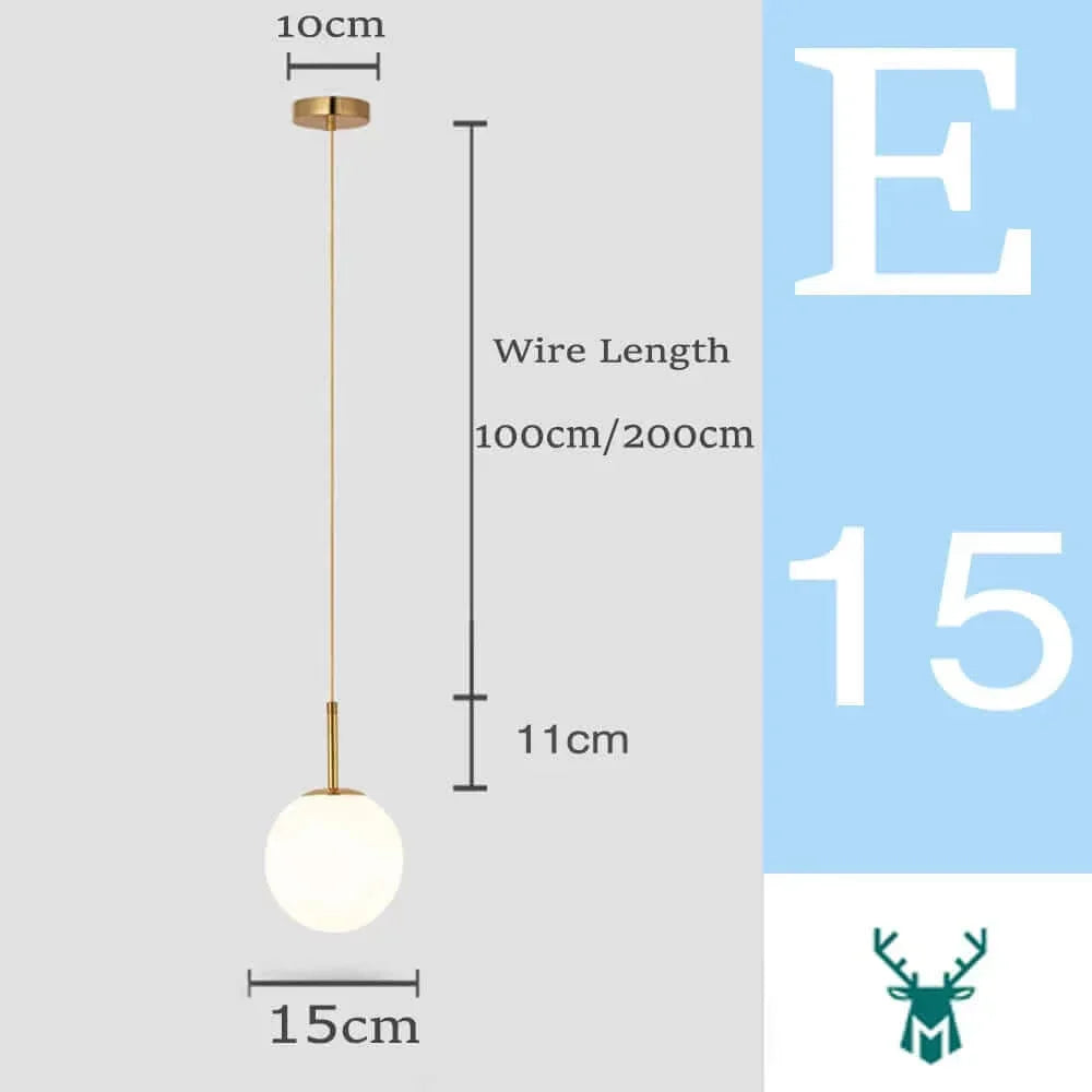 Hjemix | Mid-Century Modern Glass Ball Pendant Light