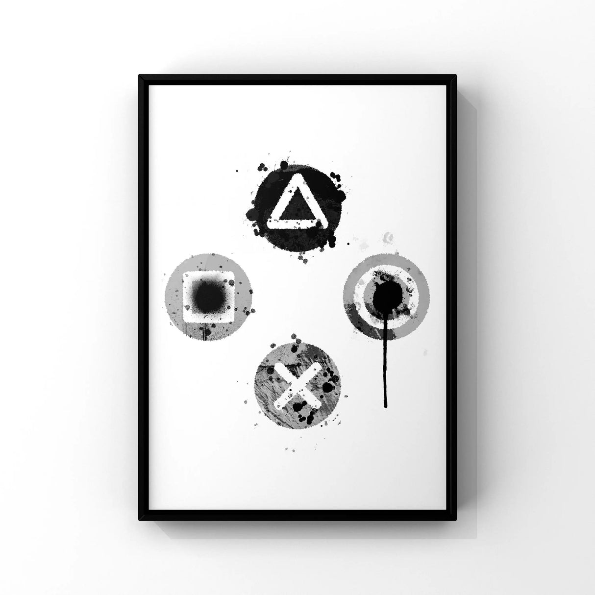 Hjemix | Svart-Hvitt Gamer-Plakat Minimalistisk Veggkunst Fine Kunstlerlerrettrykk Trendy Bilder For Barnerom Gamerom Veggkunst Dekor