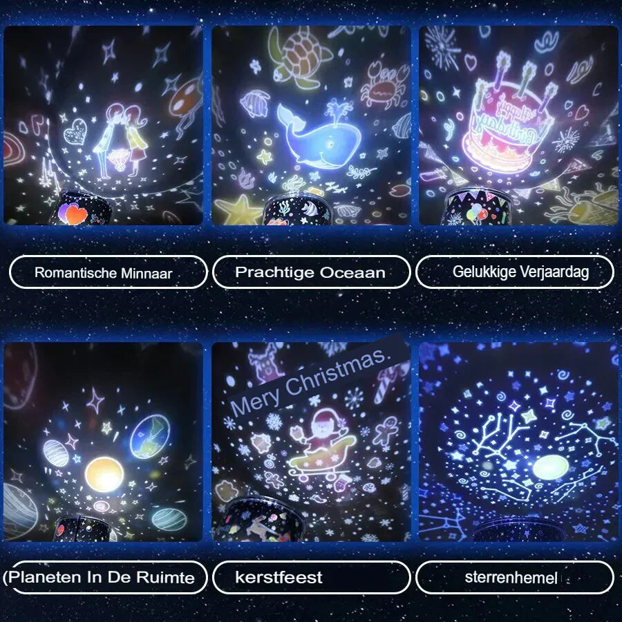 Hjemix | Stjernehimmel Prosjektor Lampe for Barn - Magisk Nattlys