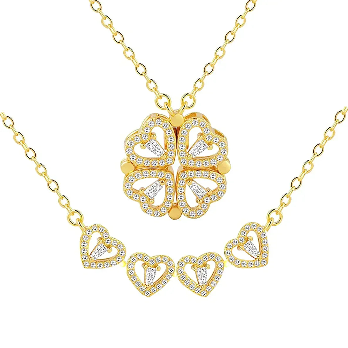 Hjemix | Magnetisk Leaf & Hjerte Halskjede