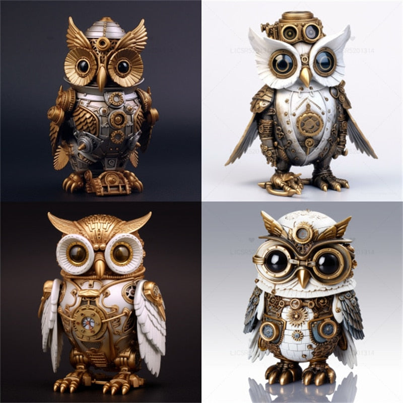 Hjemix | Steampunk Ugle Harpiks Kunstverk Dekorasjon Hjem Innendørs og Utendørs Hage Dør Dekorasjon Halloween Dekorasjon Tilbehør