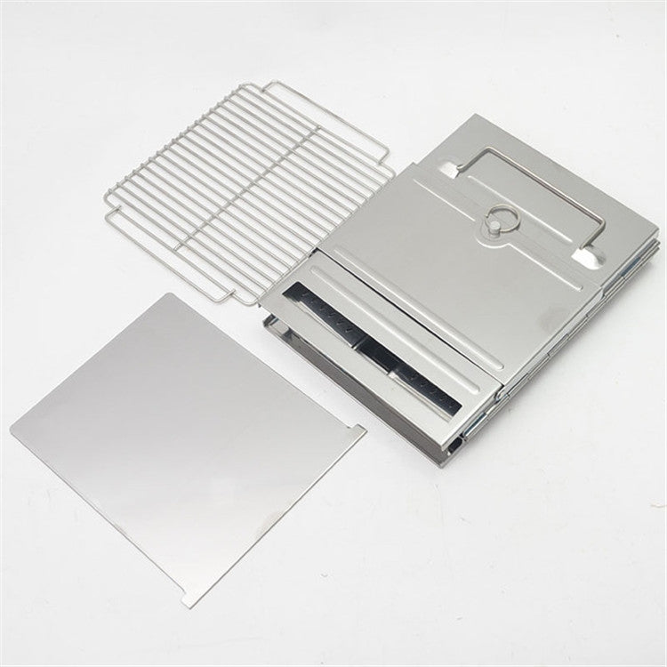 Hjemix | Bærbar Rustfritt Stål Sammenleggbart Grill Kullgrill Grill Utendørs Camping Vedovn