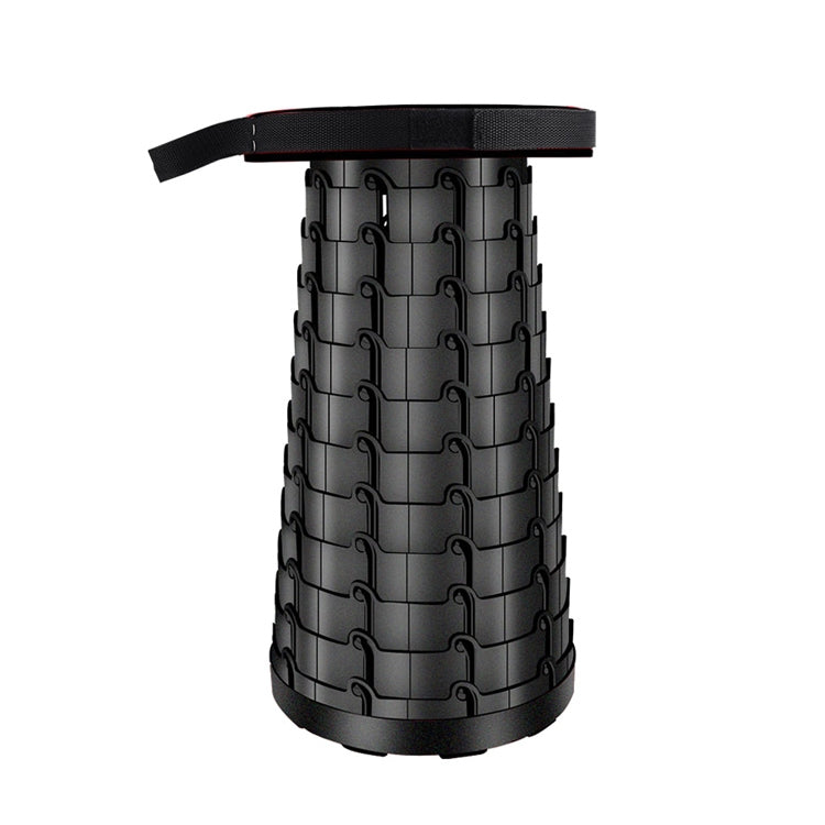 Hjemix | Utendørs Bærbar Sammenleggbar Teleskopisk Plastkrakk Camping Fisking Hagekrakk (Svart)