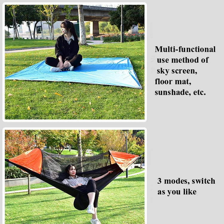 Hjemix | Strut-Mosquito-net-hammock Diamond-Sunshade-Set Outdoor Camping Automatic Quick-Open Anti-Mosquito-net-Hammock-Set (Hæralm Green)